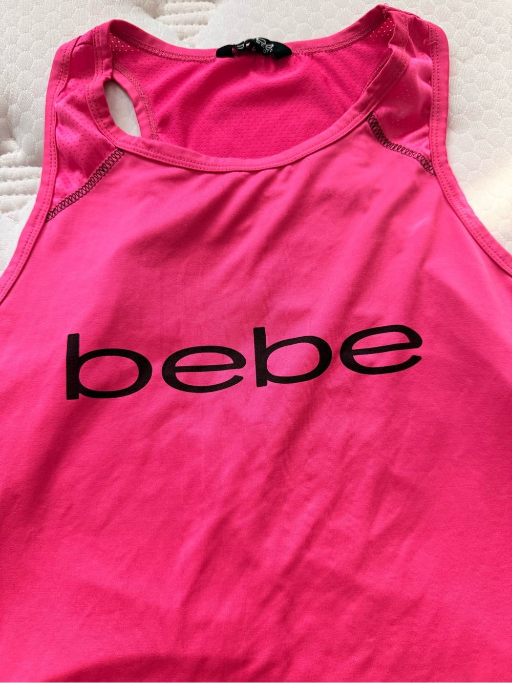 bebe Hot Pink Logo Racerback Tank - Picture 2 of 4